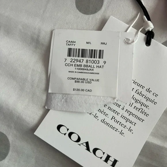 Coach Pink Baseball Cap - Picture 3 of 8